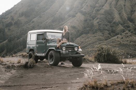 Jeep on the open road