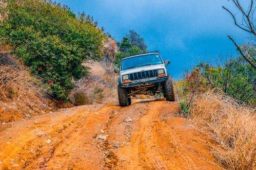 Jeep on an off-road trail