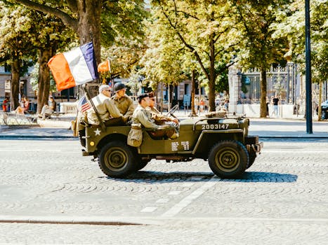 WWII Jeep on the battlefield