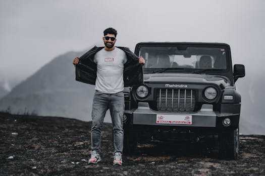 Modern Jeep Wrangler on a rugged terrain