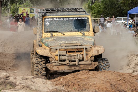 Jeep enthusiasts enjoying an off-road adventure