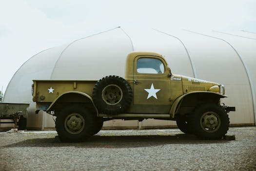 historical military Jeep display