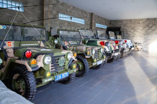 classic Jeep on a military base