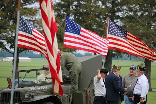 vintage Jeep in a military setting